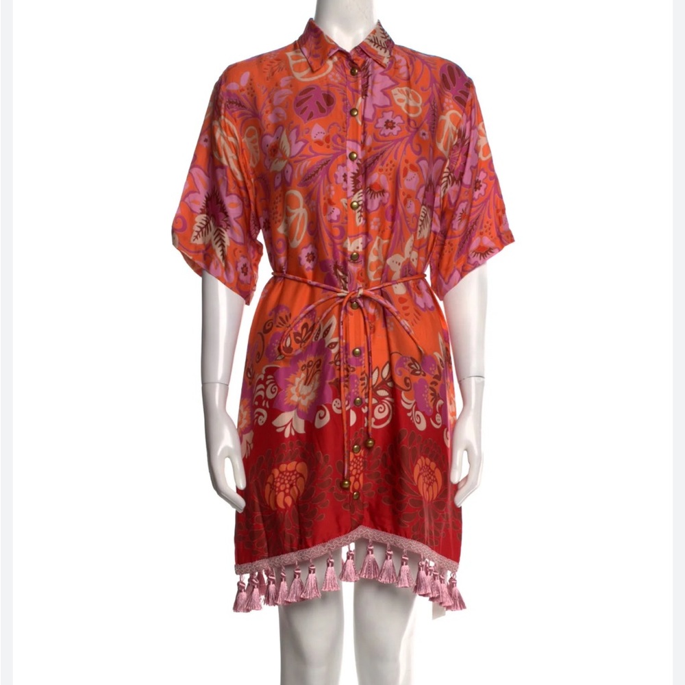 Alexis Red and Orange Dolman Sleeve Mini Sundress